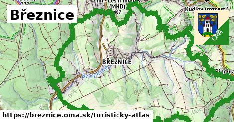 ikona Březnice: 369 m trás turisticky-atlas v breznice