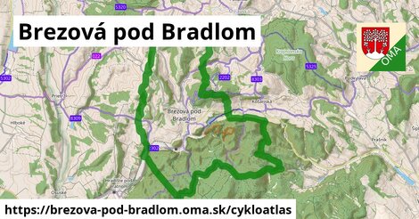 ikona Brezová pod Bradlom: 33 km trás cykloatlas v brezova-pod-bradlom