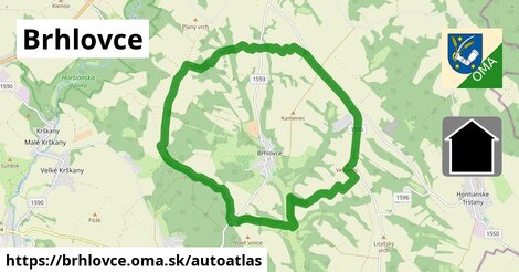 ikona Mapa autoatlas v brhlovce