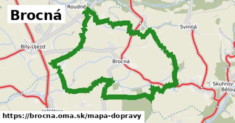 ikona Brocná: 4,3 km trás mapa-dopravy v brocna