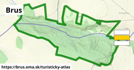 ikona Brus: 1,05 km trás turisticky-atlas v brus