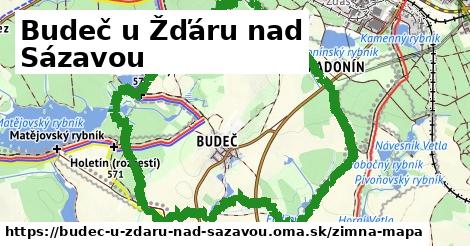 ikona Budeč u Žďáru nad Sázavou: 2,9 km trás zimna-mapa v budec-u-zdaru-nad-sazavou