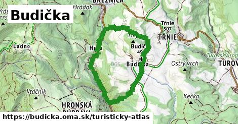 ikona Budička: 0,86 km trás turisticky-atlas v budicka