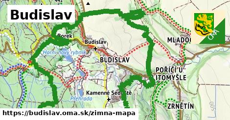 ikona Budislav: 0 m trás zimna-mapa v budislav