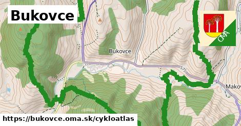 ikona Bukovce: 2,3 km trás cykloatlas v bukovce