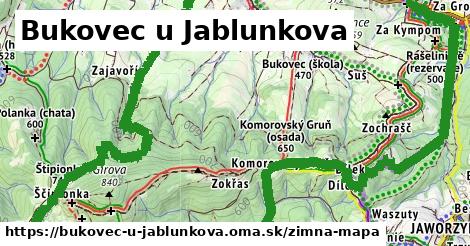 ikona Zimná mapa zimna-mapa v bukovec-u-jablunkova