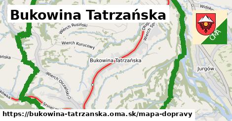 ikona Bukowina Tatrzańska: 11,8 km trás mapa-dopravy v bukowina-tatrzanska