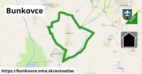 ikona Mapa autoatlas v bunkovce