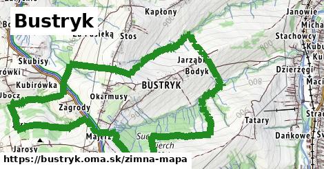 ikona Bustryk: 0 m trás zimna-mapa v bustryk