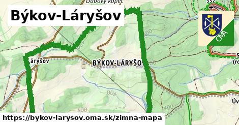 ikona Býkov-Láryšov: 0 m trás zimna-mapa v bykov-larysov