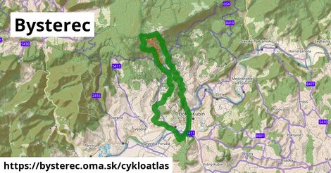 ikona Bysterec: 19 km trás cykloatlas v bysterec