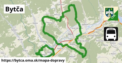 ikona Bytča: 82 km trás mapa-dopravy v bytca