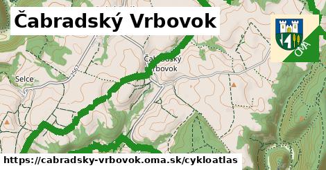 ikona Čabradský Vrbovok: 4,3 km trás cykloatlas v cabradsky-vrbovok