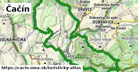 ikona Čačín: 255 m trás turisticky-atlas v cacin