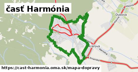 ikona časť Harmónia: 4,7 km trás mapa-dopravy v cast-harmonia