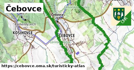ikona Čebovce: 7,4 km trás turisticky-atlas v cebovce