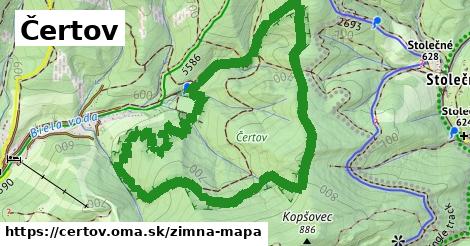 ikona Čertov: 0 m trás zimna-mapa v certov