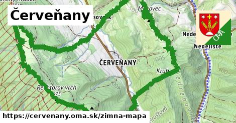 ikona Červeňany: 0 m trás zimna-mapa v cervenany