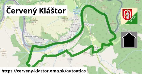 ikona Mapa autoatlas v cerveny-klastor