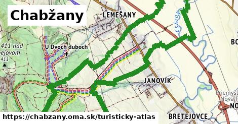 ikona Chabžany: 14,4 km trás turisticky-atlas v chabzany