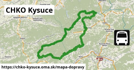 ikona CHKO Kysuce: 172 km trás mapa-dopravy v chko-kysuce