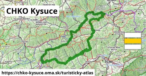 ikona CHKO Kysuce: 467 km trás turisticky-atlas v chko-kysuce