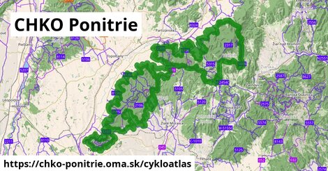 ikona CHKO Ponitrie: 301 km trás cykloatlas v chko-ponitrie