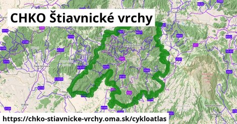 ikona CHKO Štiavnické vrchy: 467 km trás cykloatlas v chko-stiavnicke-vrchy