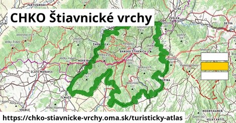 ikona CHKO Štiavnické vrchy: 667 km trás turisticky-atlas v chko-stiavnicke-vrchy