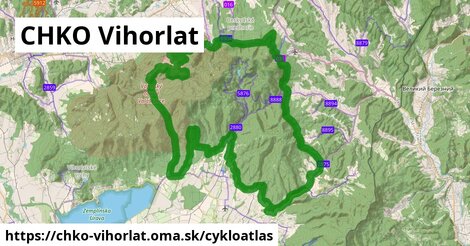 ikona CHKO Vihorlat: 47 km trás cykloatlas v chko-vihorlat