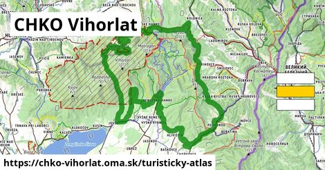 ikona CHKO Vihorlat: 129 km trás turisticky-atlas v chko-vihorlat