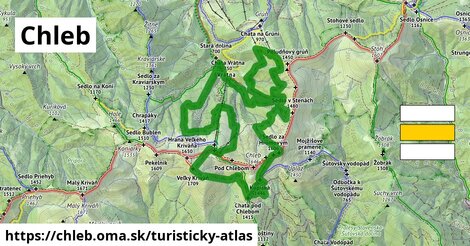 ikona Chleb: 11,4 km trás turisticky-atlas v chleb