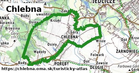 ikona Chlebna: 0 m trás turisticky-atlas v chlebna