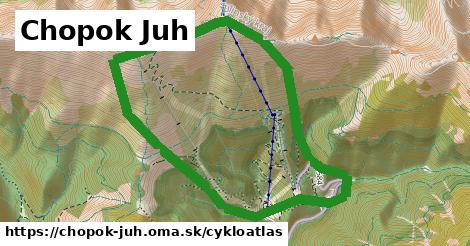 ikona Chopok Juh: 1,39 km trás cykloatlas v chopok-juh