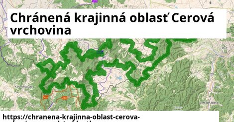 ikona Chránená krajinná oblasť Cerová vrchovina: 2,6 km trás cykloatlas v chranena-krajinna-oblast-cerova-vrchovina