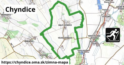 ikona Chyndice: 0 m trás zimna-mapa v chyndice