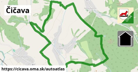 ikona Mapa autoatlas v cicava