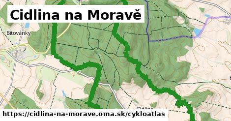 ikona Cidlina na Moravě: 2,3 km trás cykloatlas v cidlina-na-morave