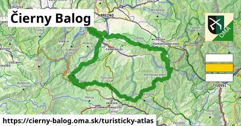 ikona Čierny Balog: 68 km trás turisticky-atlas v cierny-balog