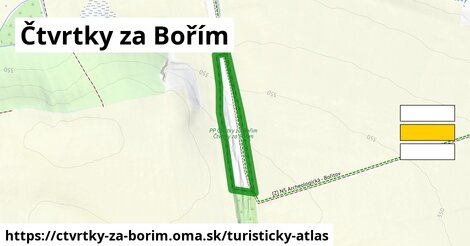 ikona Čtvrtky za Bořím: 442 m trás turisticky-atlas v ctvrtky-za-borim