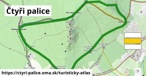 ikona Čtyři palice: 2,6 km trás turisticky-atlas v ctyri-palice