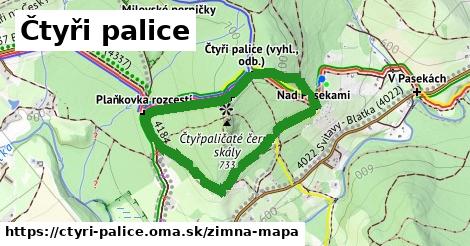 ikona Čtyři palice: 0 m trás zimna-mapa v ctyri-palice