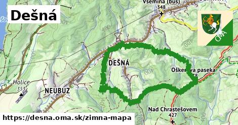 ikona Dešná: 0 m trás zimna-mapa v desna