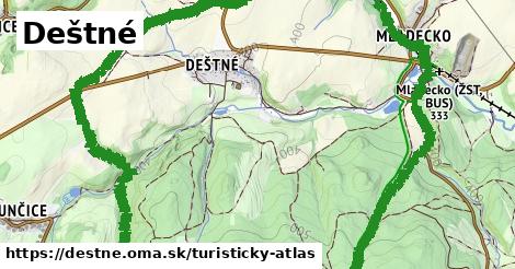 ikona Deštné: 1,83 km trás turisticky-atlas v destne