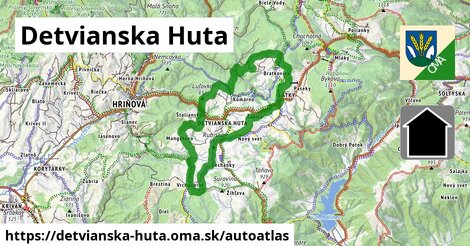 ikona Mapa autoatlas v detvianska-huta