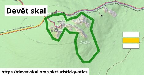 ikona Turistická mapa turisticky-atlas v devet-skal