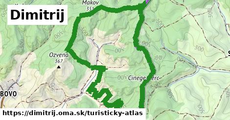 ikona Dimitrij: 2,1 km trás turisticky-atlas v dimitrij