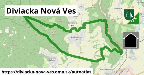 ikona Mapa autoatlas v diviacka-nova-ves