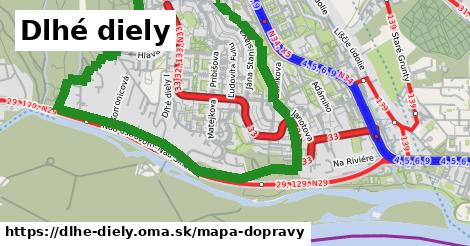 ikona Dlhé diely: 9,1 km trás mapa-dopravy v dlhe-diely