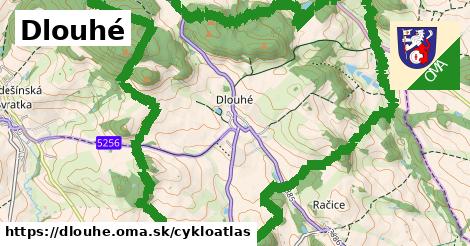 ikona Dlouhé: 9,5 km trás cykloatlas v dlouhe